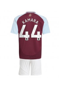 Fotbalové Dres Aston Villa Boubacar Kamara #44 Dětské Domácí Oblečení 2024-25 Krátký Rukáv (+ trenýrky)